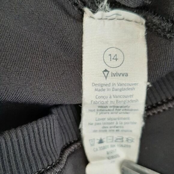 IVIVVA by Lululemon Black Pulse Jam Poncho Mock Neck Pullover Top Kids Sz 14 - Picture 12 of 14